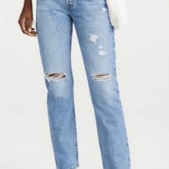 Levi's Premium 501 Original Straight Jeans  Athens Crown Medium Wash Des… - Picture 2 of 8